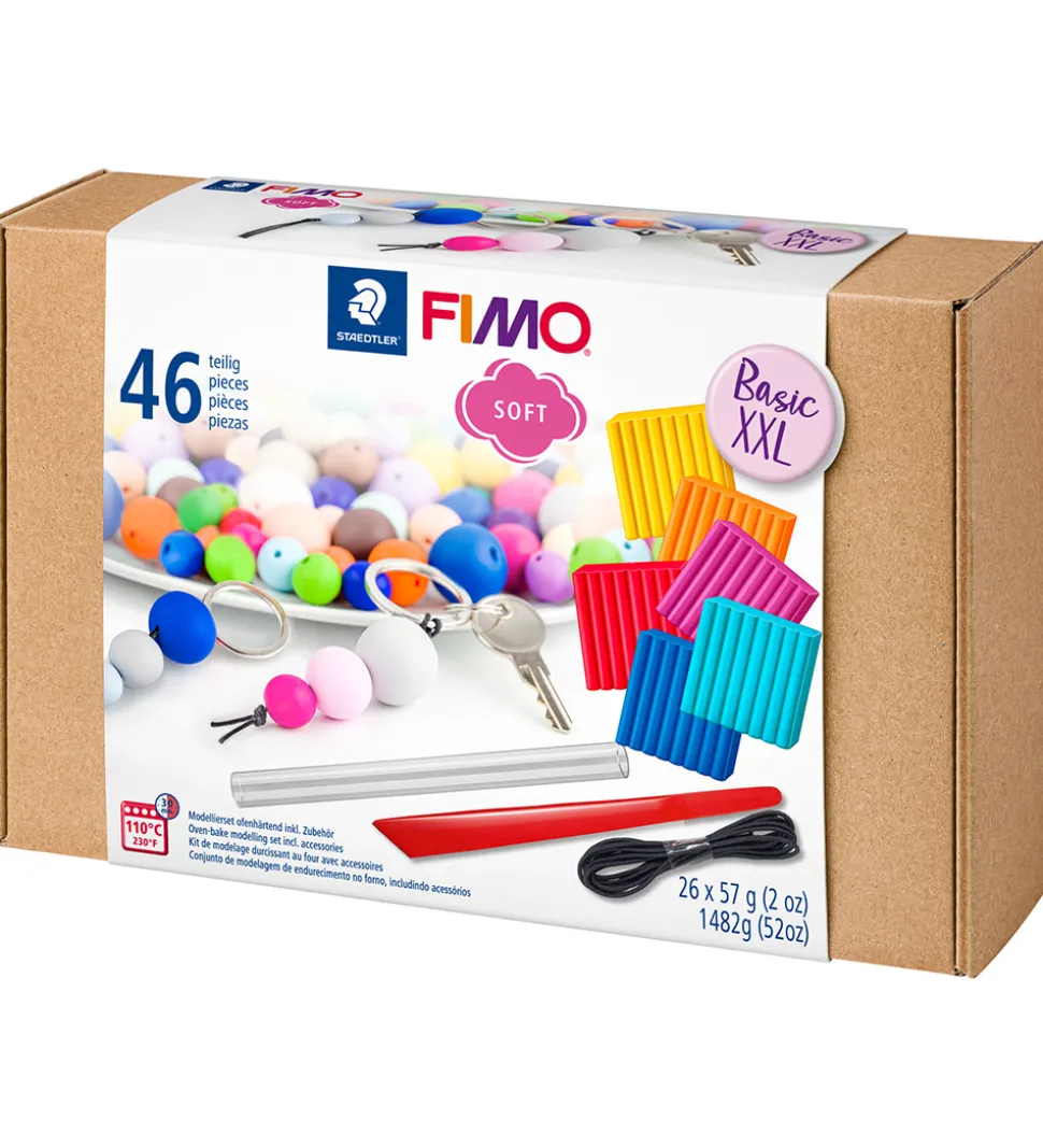 Staedtler FIMO Modellervoks m. Værktøj - Soft - 46 Dele - 26x57g