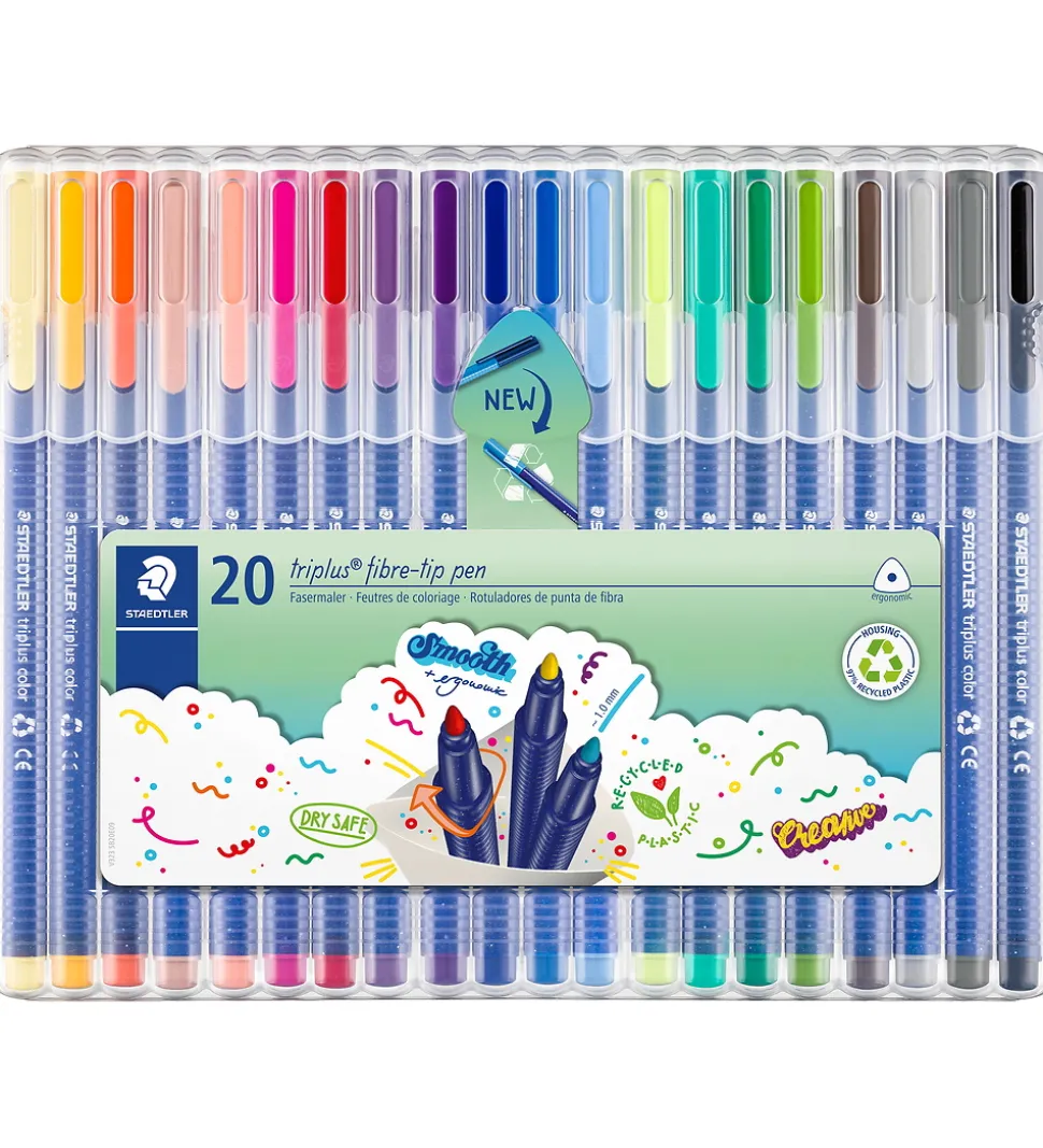 Staedtler Tuscher - 20 stk - Triplus Fibre-tip Pen - 1,0 mm