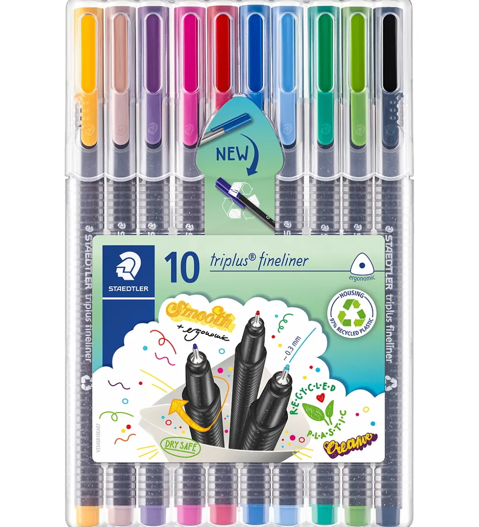 Staedtler Tuscher - 10 stk - Triplus Fineliner - 0,3 mm