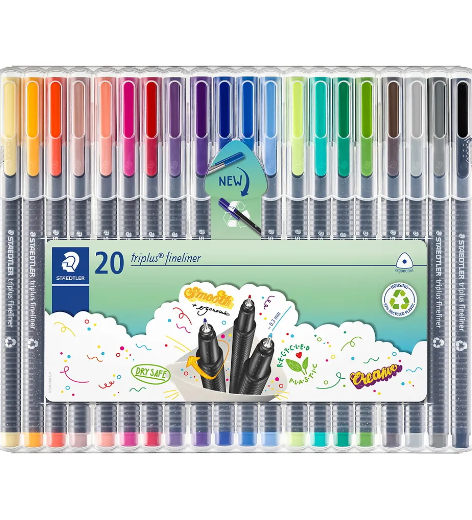 Staedtler Tuscher - 20 stk - Triplus Fineliner - 0,3 mm