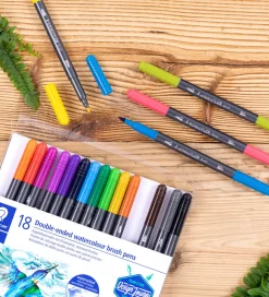 Staedtler Tuscher - 18 stk. - Double-ended Watercolour Brush Pen