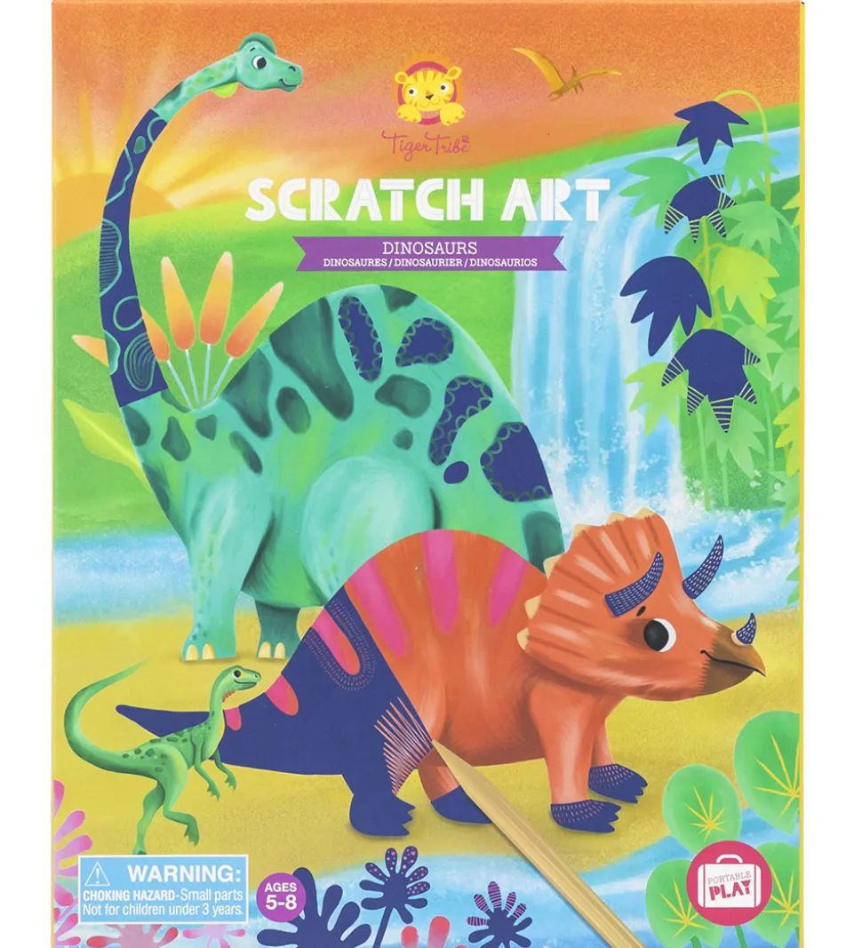 Tiger Tribe Skrabekort - 8 Stk. - Dinosaur
