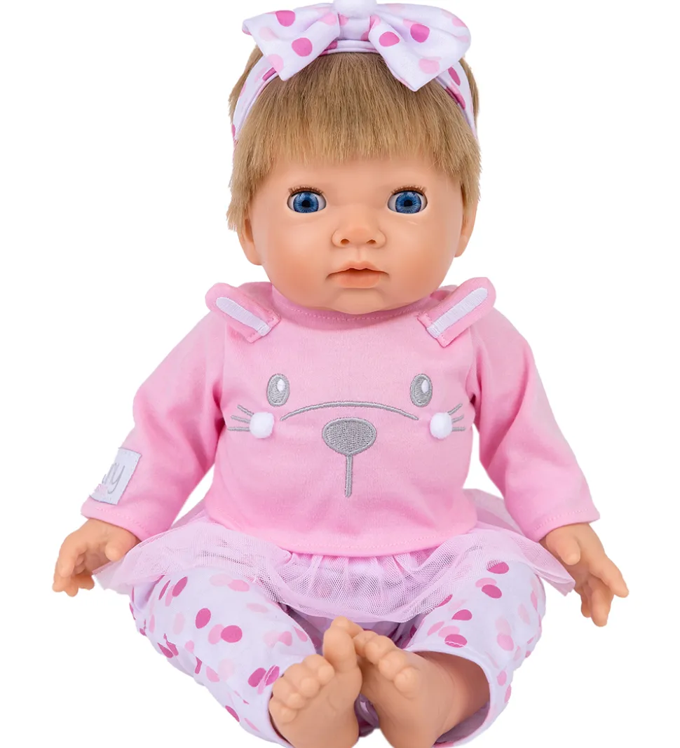 Tiny Treasures Dukke m. Blond Hår - Pink Bunny Baby