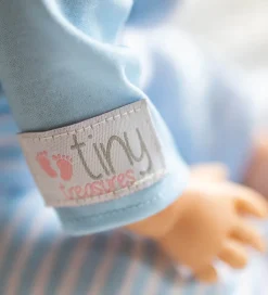 Tiny Treasures Dukke m. Brun Hår - Blue Bear Dukke