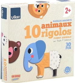 Vilac Magneter - Træ - 30 stk - 10 Sjove Dyr