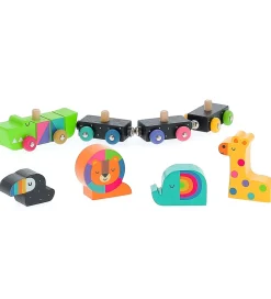 Vilac Tog - Træ - 8 Dele - Tog Med Dyr