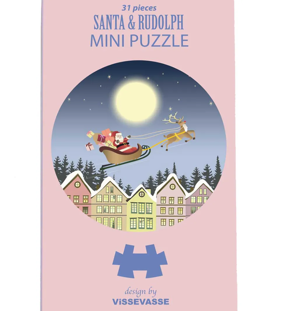 Vissevasse Puslespil - Mini - 11x11 cm - 31 Brikker - Santa & Ru