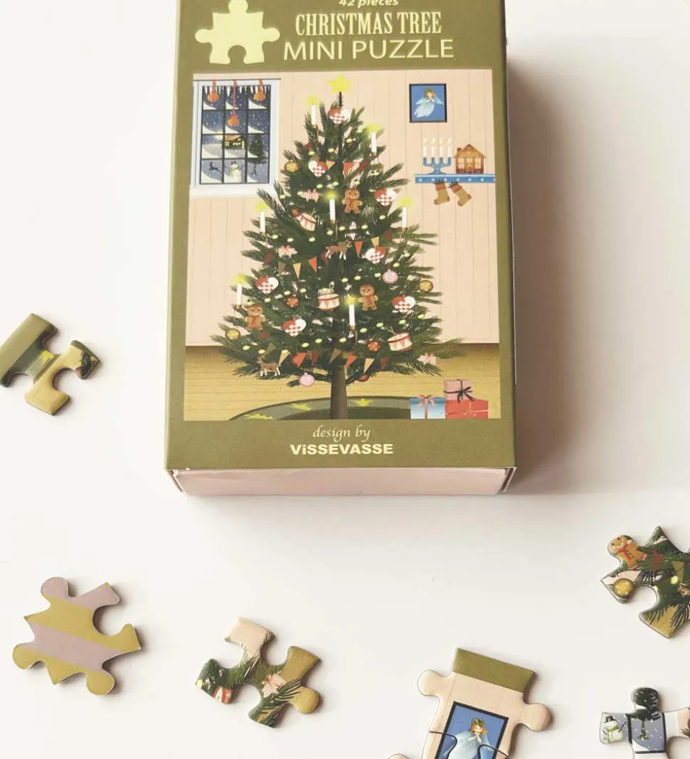 Vissevasse Puslespil - Mini - 10x13 cm - 42 Brikker - Christmas
